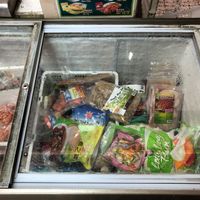 Frozen vegetarian mock meat at Noodle Stall in North Singapore