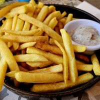 Fries with truffle mayo at Seashells Healthy Living in Limassol
