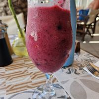 Pricey berry smoothie that was half ice cubes at Seashells Healthy Living in Limassol