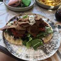 Gyros, bao buns, huge portion of chips and truffle Mayo    at Seashells Healthy Living in Limassol
