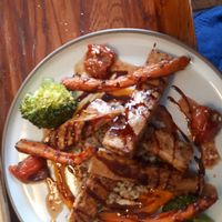 vegan grilled filet and vegetables at Narfeyrarstofa in Stykkisholmur