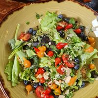 Vegan salad with berry's nuts and small capsicum at Narfeyrarstofa in Stykkisholmur