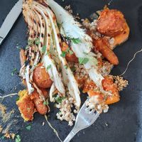 The falafels look different, no humus but yummy cabbage and carrots at Narfeyrarstofa in Stykkisholmur