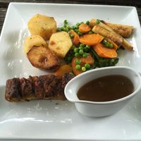 Vegan Roast on a Bank Holiday (no other vegan option on ‘Sunday menu’) at The Crown Inn in Oxted