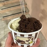 Chocolate & Pistacio  at Gelateria Fancello in Dorgali