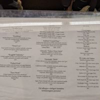 The menu. at Tokyo Diner in Stockholm