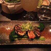 Grilled zucchini and some sort of broccoli in an amazing sauce! Don’t quite remember though, since these pictures were taken a few months ago. at Miss Voon in Uppsala