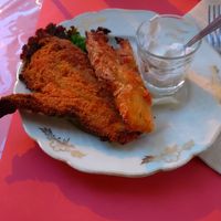 Deep fried zucchini flowers at Antica Casa Rava in Alessandria