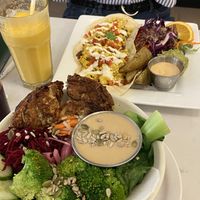 Bol Okonomiyaki et Huevos Rancheros  at Aux Vivres - St Laurent in Montreal