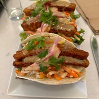 Tempeh satay en tacos  at Aux Vivres - St Laurent in Montreal