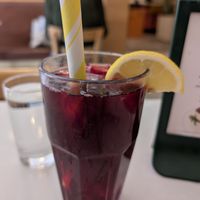 Hibiscus lemonade at Aux Vivres - St Laurent in Montreal