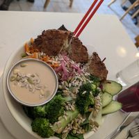 Okonomiyaki bowl at Aux Vivres - St Laurent in Montreal