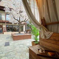 Nice spot to enjoy my delicious treats.   at Doco - City Farm House Cafe in Busan