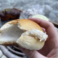 This coconut bun might not look like  much, but oh boy was it delicious   at Doco - City Farm House Cafe in Busan
