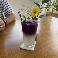 My cold drink  at I Am Vegan Babe in Canggu