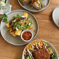 Babe club sandwich, taquitos and crispy chick salad   at I Am Vegan Babe in Canggu