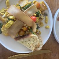 Scrambled tofu and bacon (bacon could be more crunchy)   at I Am Vegan Babe in Canggu