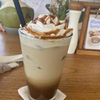 Caramel Latte with whipping creme  at I Am Vegan Babe in Canggu