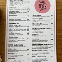 Drinks menu   at I Am Vegan Babe in Canggu