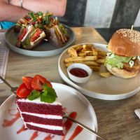 Club sandwich buffalo chick wing and velvet cake  #Veganuary at I Am Vegan Babe in Canggu