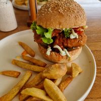 Chick burger at I Am Vegan Babe in Canggu