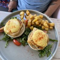 Holandaise sauce (food was completel cold, the bun was dry and probably old). If you want good vegan holandaise sauce, go to Manggis, Canggu  at I Am Vegan Babe in Canggu