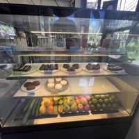 Not a great photo but there was a huge range of cakes etc  at I Am Vegan Babe in Canggu