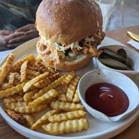 Buffalo burger at I Am Vegan Babe in Canggu