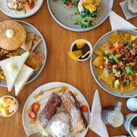 French toast, savoury pancakes, nacho enchiladas, bruschetta and vg eggs Benedict at I Am Vegan Babe in Canggu