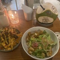 Nachos and caesar salad     at I Am Vegan Babe in Canggu