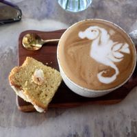 Seahorse cappuccino 🥰 at I Am Vegan Babe in Canggu