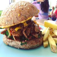 Hawaiian burger at I Am Vegan Babe in Canggu