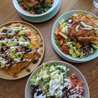 Chicken Salad, Soul Bowl, Mexican Bowl, Share Nachos.  at I Am Vegan Babe in Canggu