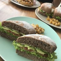 Morning sandwich without the vegan bacon and egg  at I Am Vegan Babe in Canggu