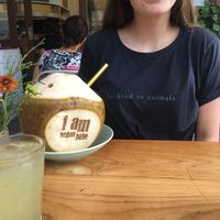 Coconut water  at I Am Vegan Babe in Canggu