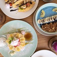Waffles, pancakes, smoothie bowl 🙏 at I Am Vegan Babe in Canggu