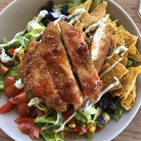 Chickn salad yummy!  at I Am Vegan Babe in Canggu