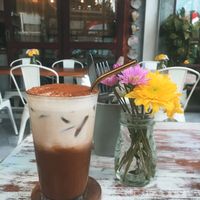 Cinnamon latte at I Am Vegan Babe in Canggu