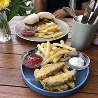 Fish (very fishy!) and chips, and Cuban sandwich  at I Am Vegan Babe in Canggu