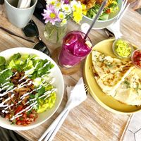Mexican bowl, poke bowl and quesadillas  at I Am Vegan Babe in Canggu