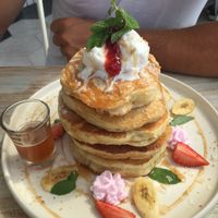 Pancake stack :-) at I Am Vegan Babe in Canggu
