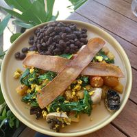 breakfast, paid extra to sub toast for beans (no gf bread here) at I Am Vegan Babe in Canggu