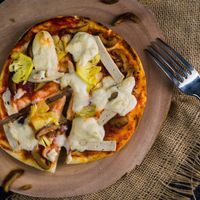 Cheesy pizza pita at Vegan Garden - Tan Phong in Ho Chi Minh City