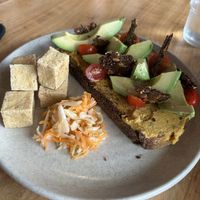 Avo on sourdough with pepper tofu    at Felix For Goodness in Brisbane