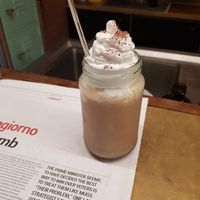 Raw iced chocolate with cashew milk, cacao and coconut whip at Felix For Goodness in Brisbane