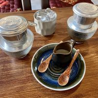 Vietnamese coffee with condensed coconut milk at Vegan Zone in Hoi An