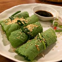 Mustard leaves roll at Vegan Zone in Hoi An