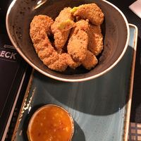 Fried avocado with mango chutney  at Peter Pane in Augsburg