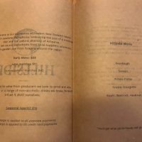 Menu, March 2024  at Hillside Kitchen & Cellar in Wellington