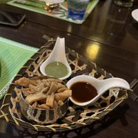 Snacks on the house  at Mayur Indian Kitchen in Taipei